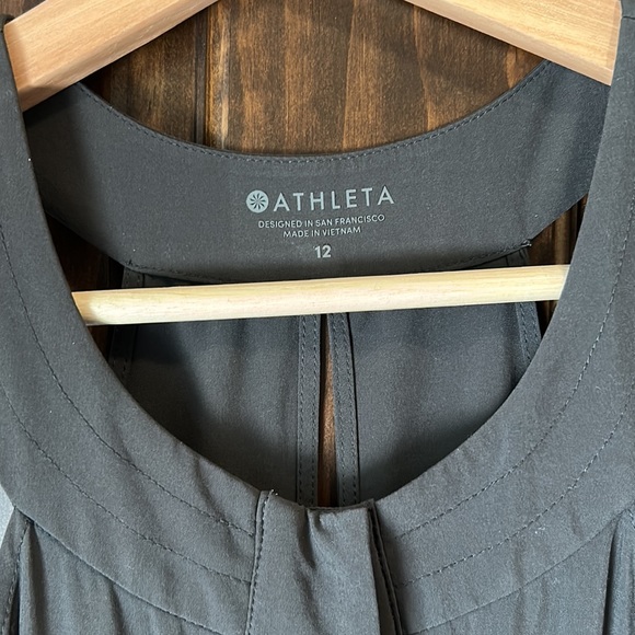 Athleta Mercer Charcoal Gray Open-Back Cropped Romper - Picture 2 of 3